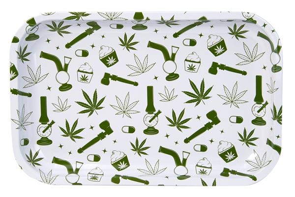 Dreh Tablett Rolling Tray SMALL Weed 28,5x18,5x2,5cm